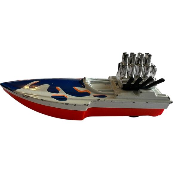Vintage 1975 Matchbox Seafire Speedboat with Flame Decals, Red & White - Picture 3 of 8